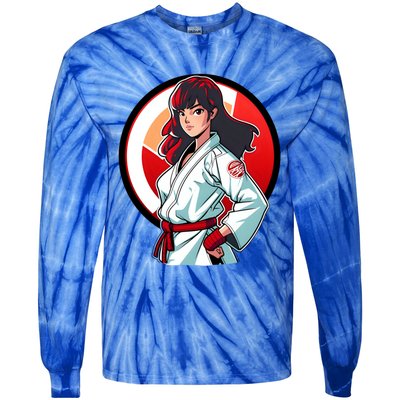 Taekwondo Mom As A Fighter Design Taekwondo Fighter Gift Tie-Dye Long Sleeve Shirt