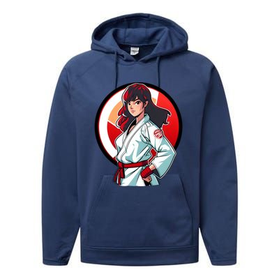 Taekwondo Mom As A Fighter Design Taekwondo Fighter Gift Performance Fleece Hoodie