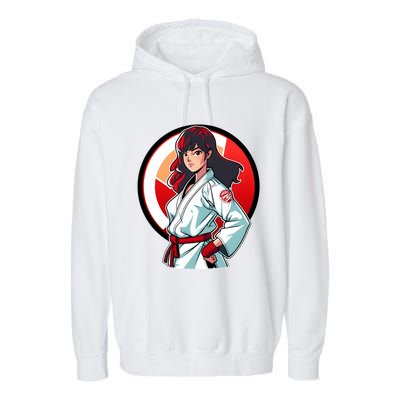 Taekwondo Mom As A Fighter Design Taekwondo Fighter Gift Garment-Dyed Fleece Hoodie