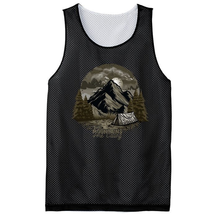 The Mountains Are Calling Adventure Graphic Mesh Reversible Basketball Jersey Tank