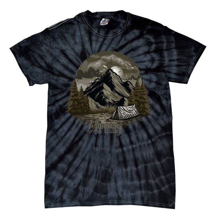 The Mountains Are Calling Adventure Graphic Tie-Dye T-Shirt