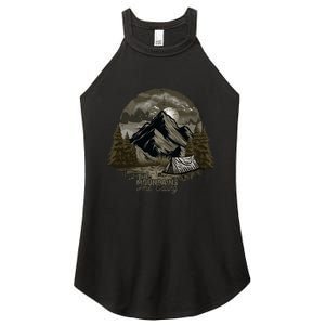 The Mountains Are Calling Adventure Graphic Women's Perfect Tri Rocker Tank