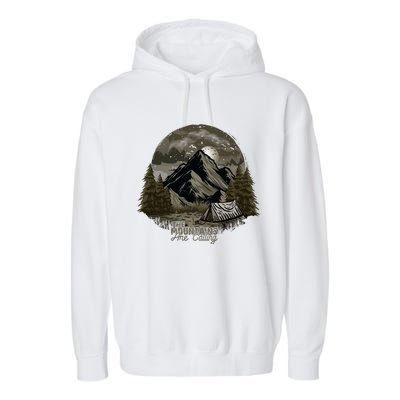 The Mountains Are Calling Adventure Graphic Garment-Dyed Fleece Hoodie