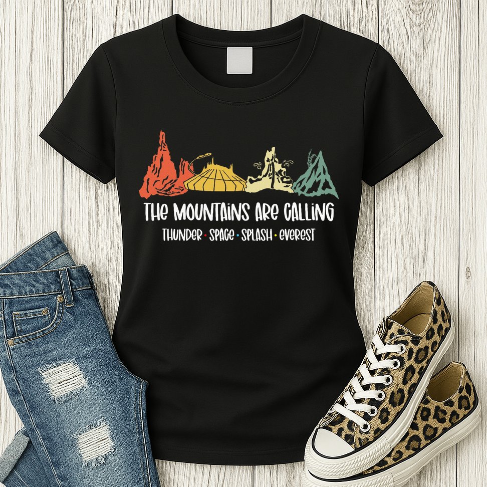 The Mountains Are Calling Space Splash Thunder Everest Womens T-Shirt