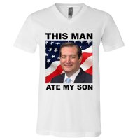 This Man Ate My Son V-Neck T-Shirt