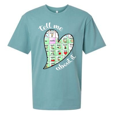 Tell Me About It Speech Pathology Aac Sped Teacher Sueded Cloud Jersey T-Shirt