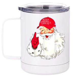 Trump Make A Christmas Great Again Santa Keep America Great Gift 12 oz Stainless Steel Tumbler Cup