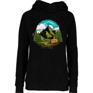 The Mountains Are Calling Camping Graphic Womens Funnel Neck Pullover Hood