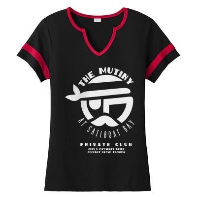 The Mutiny At Sailboat Bay Private Club Ladies Halftime Notch Neck Tee