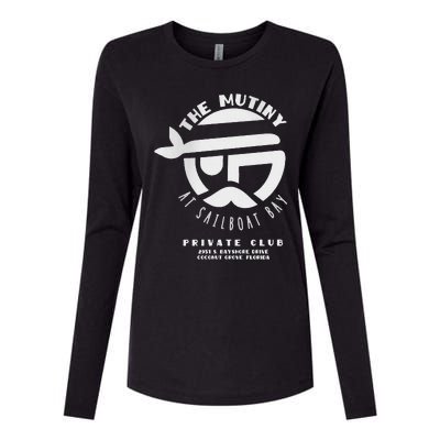 The Mutiny At Sailboat Bay Private Club Womens Cotton Relaxed Long Sleeve T-Shirt