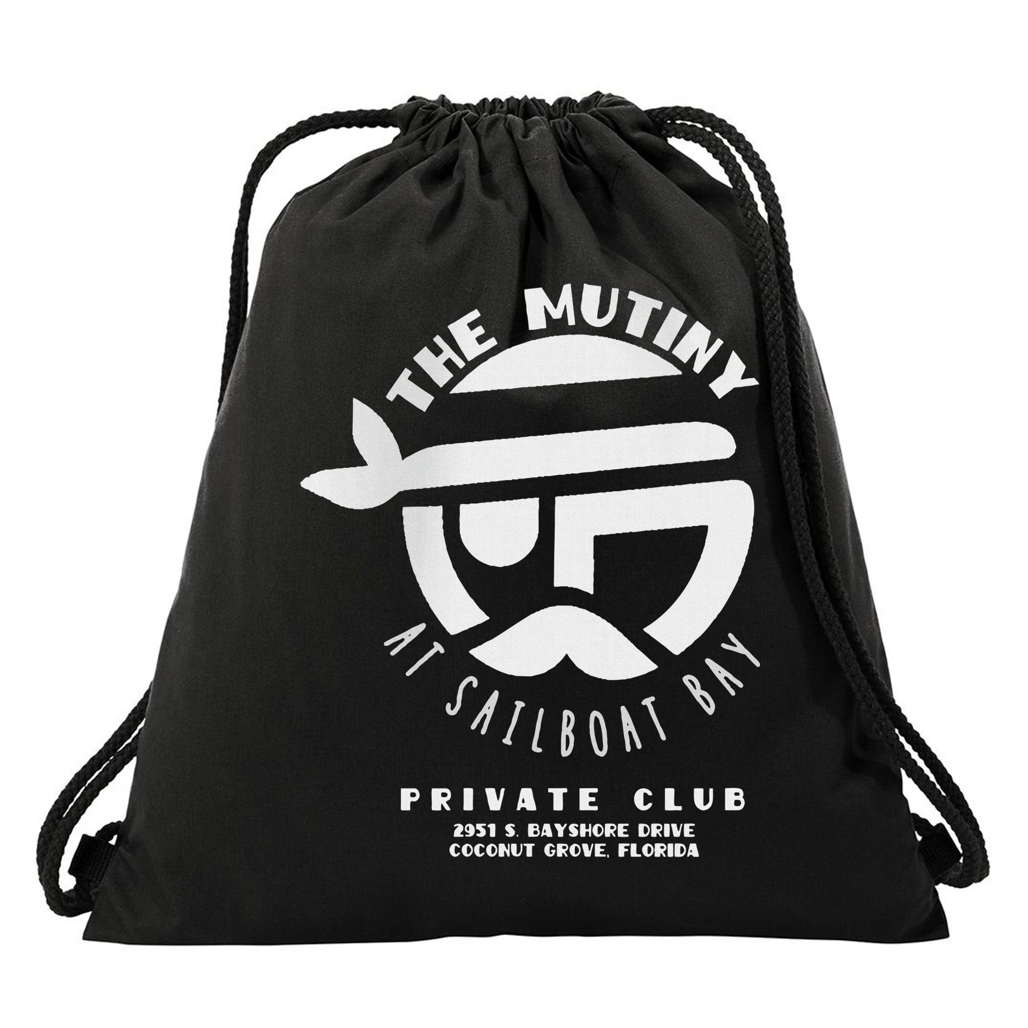 The Mutiny At Sailboat Bay Private Club Drawstring Bag