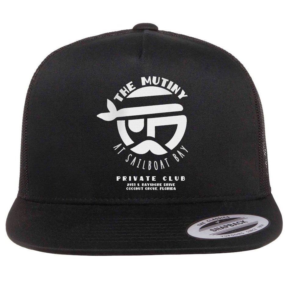 The Mutiny At Sailboat Bay Private Club Flat Bill Trucker Hat