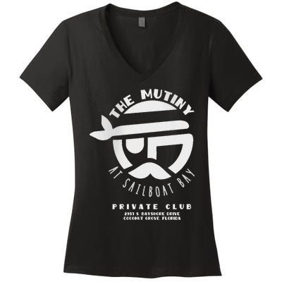 The Mutiny At Sailboat Bay Private Club Women's V-Neck T-Shirt