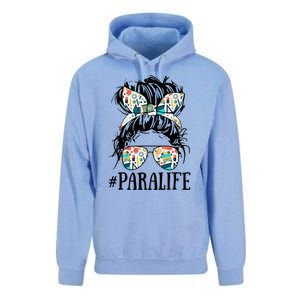 Teacher Messy Bun Paraprofessional Life Unisex Surf Hoodie