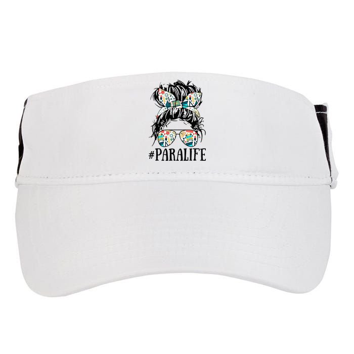 Teacher Messy Bun Paraprofessional Life Adult Drive Performance Visor