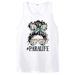 Teacher Messy Bun Paraprofessional Life PosiCharge Competitor Tank