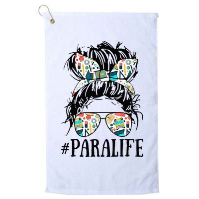Teacher Messy Bun Paraprofessional Life Golf Towel