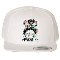 Teacher Messy Bun Paraprofessional Life Wool Snapback Cap