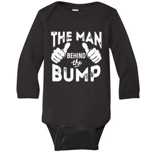 The Man Behind The Bump First Time Dad Baby Long Sleeve Bodysuit