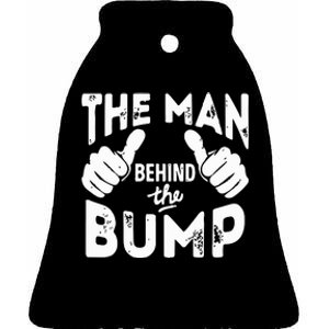 The Man Behind The Bump First Time Dad Ceramic Bell Ornament