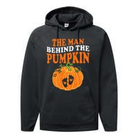 The Man Behind The Pumpkin Dad Halloween Pregnancy Reveal Performance Fleece Hoodie