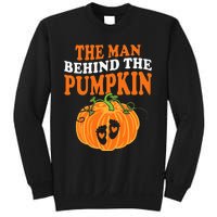 The Man Behind The Pumpkin Dad Halloween Pregnancy Reveal Sweatshirt