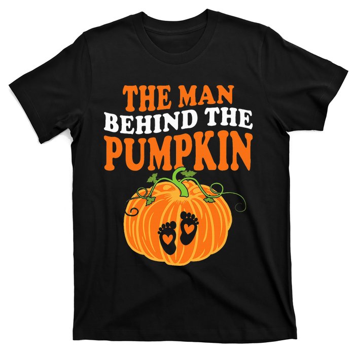 The Man Behind The Pumpkin Dad Halloween Pregnancy Reveal T-Shirt