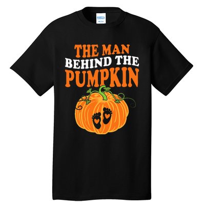 The Man Behind The Pumpkin Dad Halloween Pregnancy Reveal Tall T-Shirt