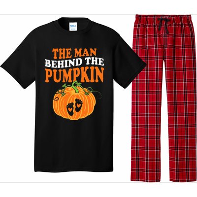 The Man Behind The Pumpkin Dad Halloween Pregnancy Reveal Pajama Set