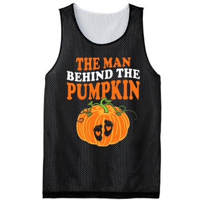 The Man Behind The Pumpkin Dad Halloween Pregnancy Reveal Mesh Reversible Basketball Jersey Tank