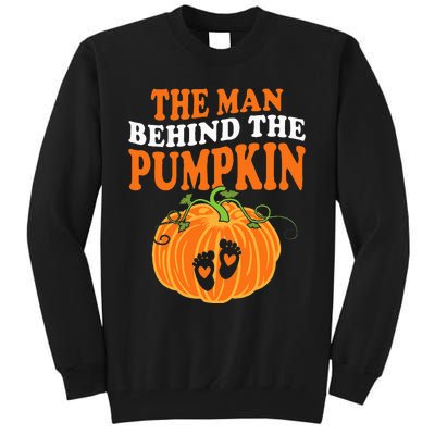 The Man Behind The Pumpkin Dad Halloween Pregnancy Reveal Tall Sweatshirt