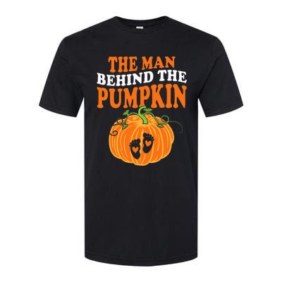 The Man Behind The Pumpkin Dad Halloween Pregnancy Reveal Softstyle CVC T-Shirt