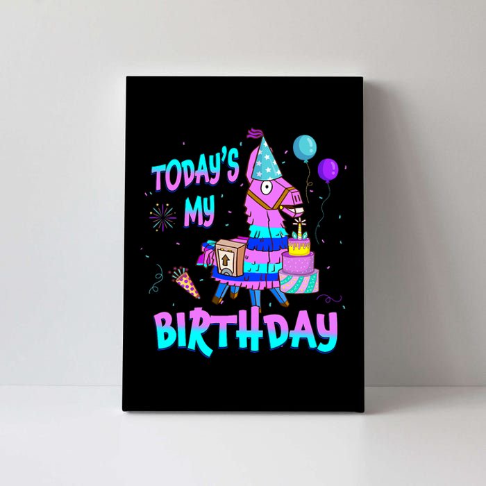 Todays My Birthday Llama Boy Girl Family Party Decorations Canvas