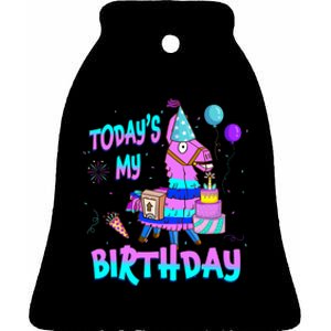 Todays My Birthday Llama Boy Girl Family Party Decorations Ceramic Bell Ornament