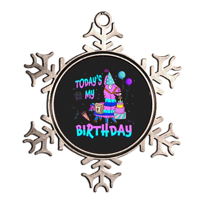 Todays My Birthday Llama Boy Girl Family Party Decorations Metallic Star Ornament