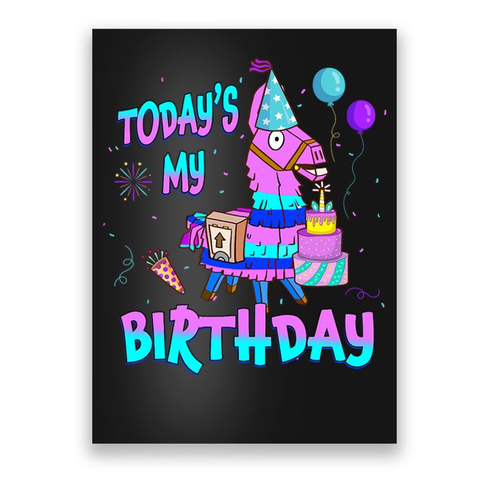 Todays My Birthday Llama Boy Girl Family Party Decorations Poster