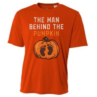 The Man Behind The Pumpkin Dad Halloween Pregnancy Reveal Cooling Performance Crew T-Shirt