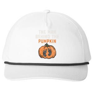 The Man Behind The Pumpkin Dad Halloween Pregnancy Reveal Snapback Five-Panel Rope Hat