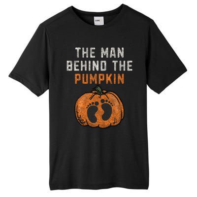 The Man Behind The Pumpkin Dad Halloween Pregnancy Reveal Tall Fusion ChromaSoft Performance T-Shirt