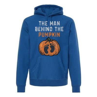 The Man Behind The Pumpkin Dad Halloween Pregnancy Reveal Premium Hoodie