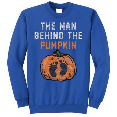 The Man Behind The Pumpkin Dad Halloween Pregnancy Reveal Tall Sweatshirt