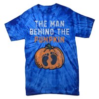 The Man Behind The Pumpkin Dad Halloween Pregnancy Reveal Tie-Dye T-Shirt