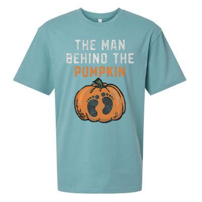 The Man Behind The Pumpkin Dad Halloween Pregnancy Reveal Sueded Cloud Jersey T-Shirt