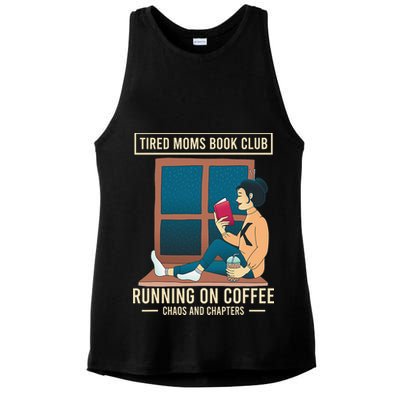 Tired Moms Book Club Coffee Chaos Chapters Funny Ladies PosiCharge Tri-Blend Wicking Tank