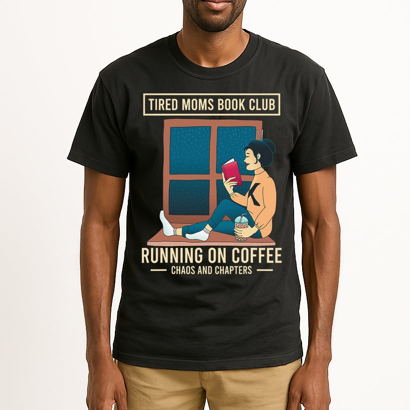 Tired Moms Book Club Coffee Chaos Chapters Funny Tall T-Shirt