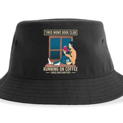 Tired Moms Book Club Coffee Chaos Chapters Funny Sustainable Bucket Hat