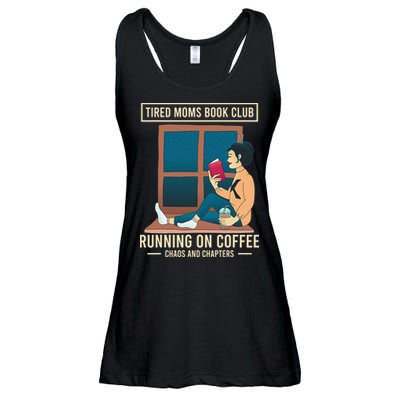 Tired Moms Book Club Coffee Chaos Chapters Funny Ladies Essential Flowy Tank