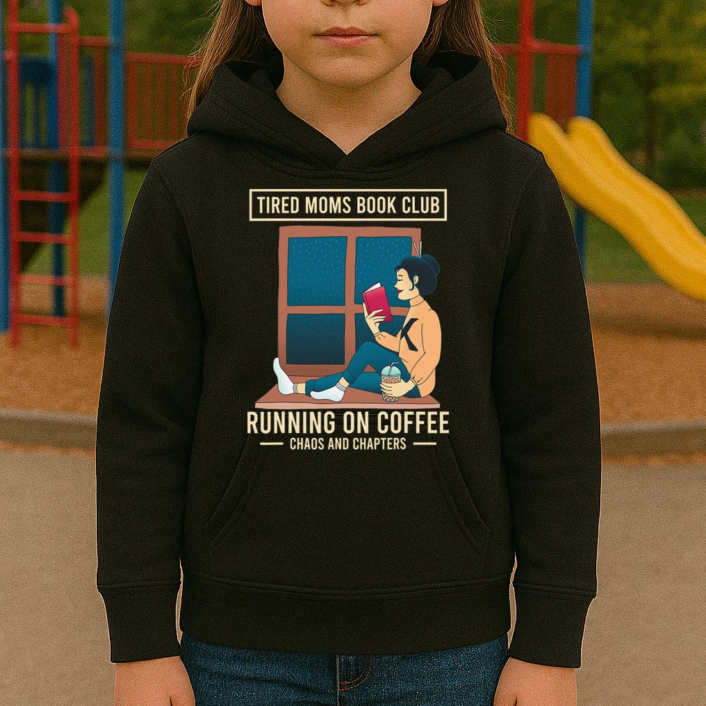 Tired Moms Book Club Coffee Chaos Chapters Funny Kids Hoodie