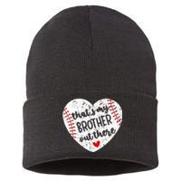 That’S My Brother Out There Baseball Sister Sustainable Knit Beanie