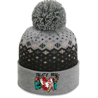 That's My Boy Cool Baseball Design The Baniff Cuffed Pom Beanie